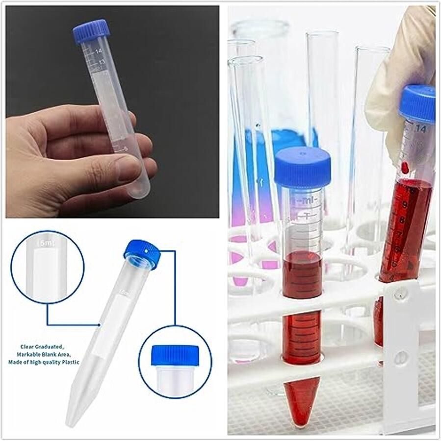 Centrifugebuisjes 15 ml 20 stuks Met Hangend Deksel Ideaal Voor Laboratoria