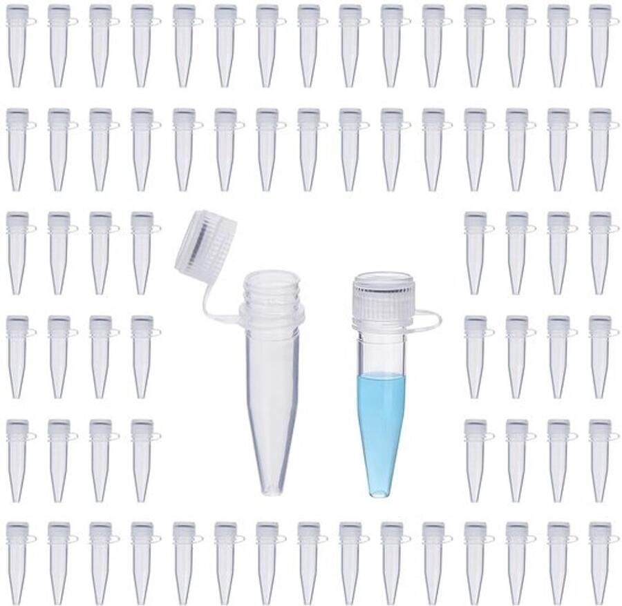 Centrifugebuisjes Conische microbuisjes Voor laboratoriumtoepassingen Lekvrije schroefdop 2 ml volume