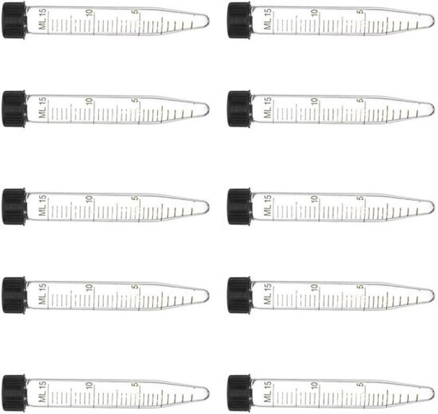 Centrifugebuisjes Set Laboratoriumbuisjes Falcon Wetenschappelijk Onderzoek Afgestudeerde Markeringen 15ml Volume Transparant