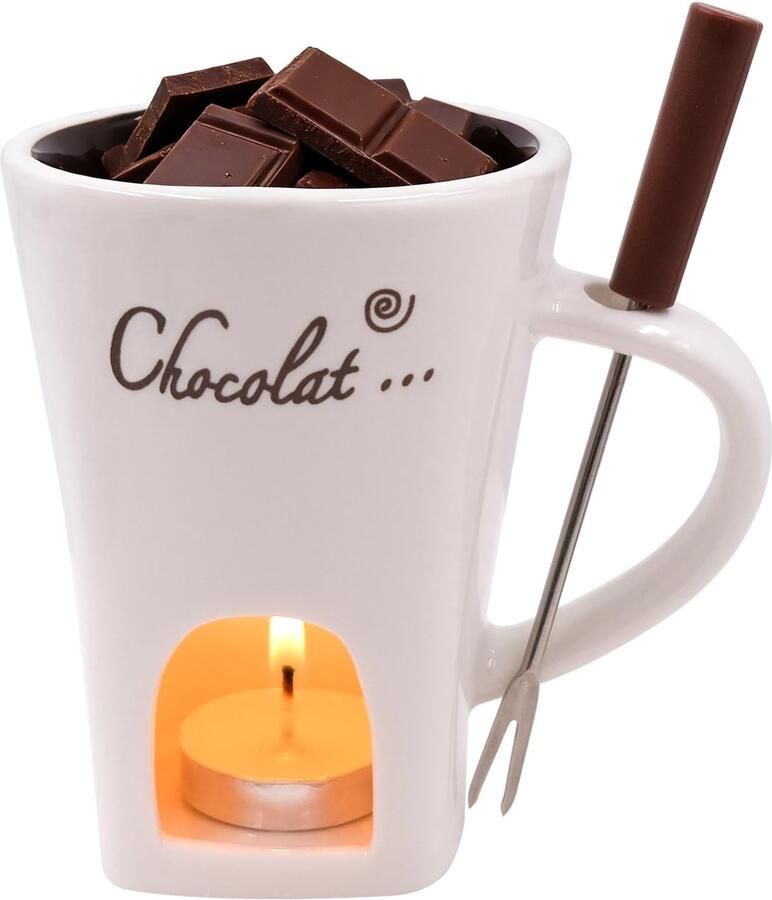 Ceramic Chocolade Fondue Mug met Theelicht