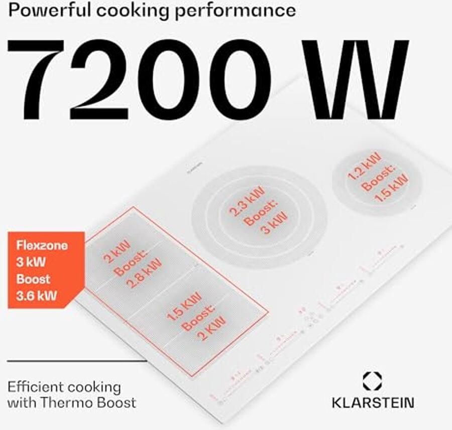 Ceramisch Inductiekookplaat 7200 W met 4 Branders en Flexibele Zone Elektrische Kookplaat voor de Keuken