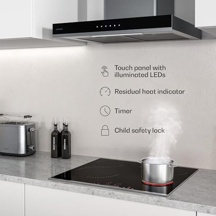 Ceramische Kookplaat 60 cm met 4 Zones en Touch Slider 6600 W - Foto 2