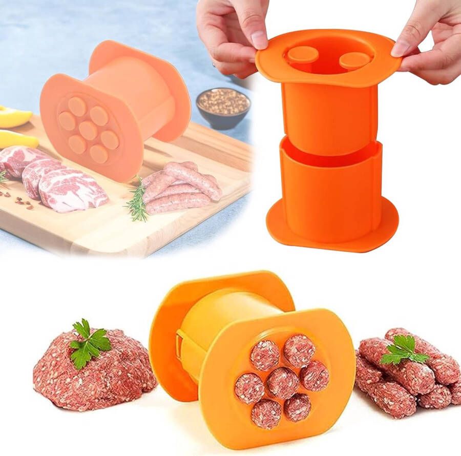 Cevapcici Maker Hot Dog Pers met 7 Gaten Handmatige Worstmaker voor Zelfgemaakte Worsten