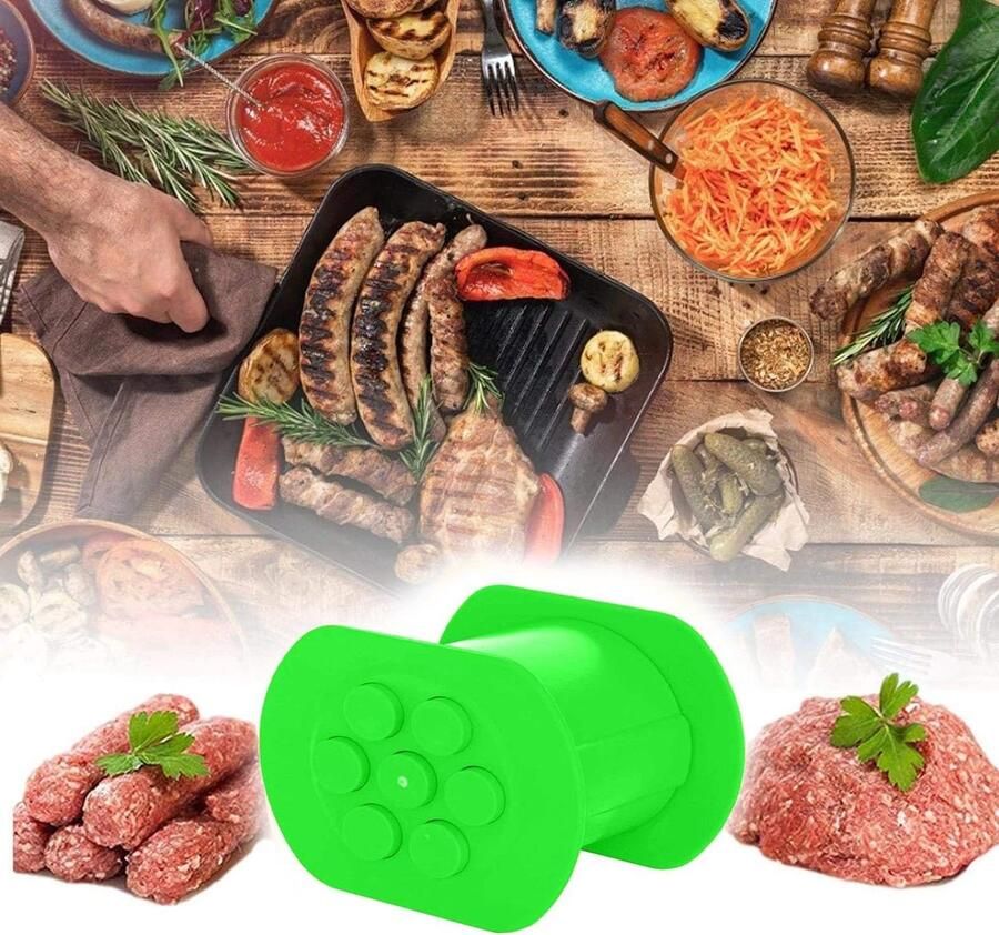 Cevapcici Maker Worst Maker Vlees Vullen 7 Worsten Tegelijk 133 x 10 x 89 cm Oranje