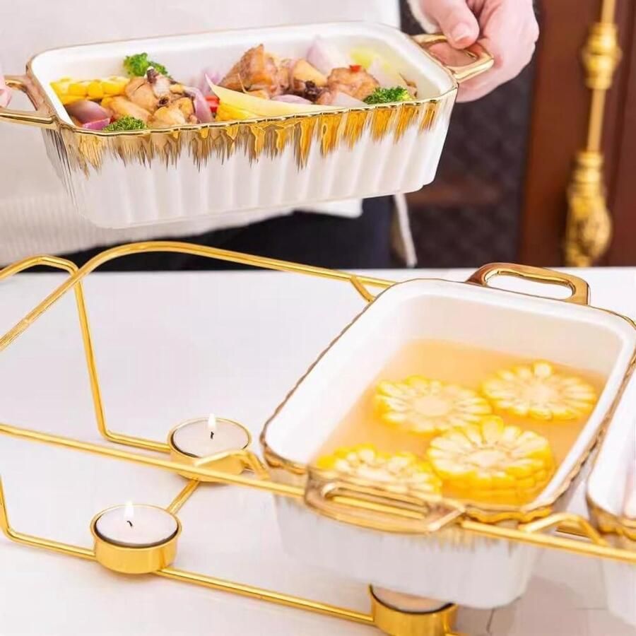 Chafing Dish Buffet Set Voedselverwarmer Set Buffetten Organiseren Hoogwaardig Keramiek Niet gespecificeerd Groen