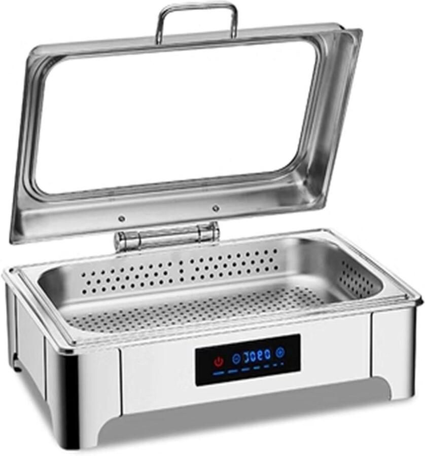 Chafing Dish Buffet Set Warmhoudbak Buffet Evenementen Serveren Intelligente Temperatuurregeling 9 Liter Zilver