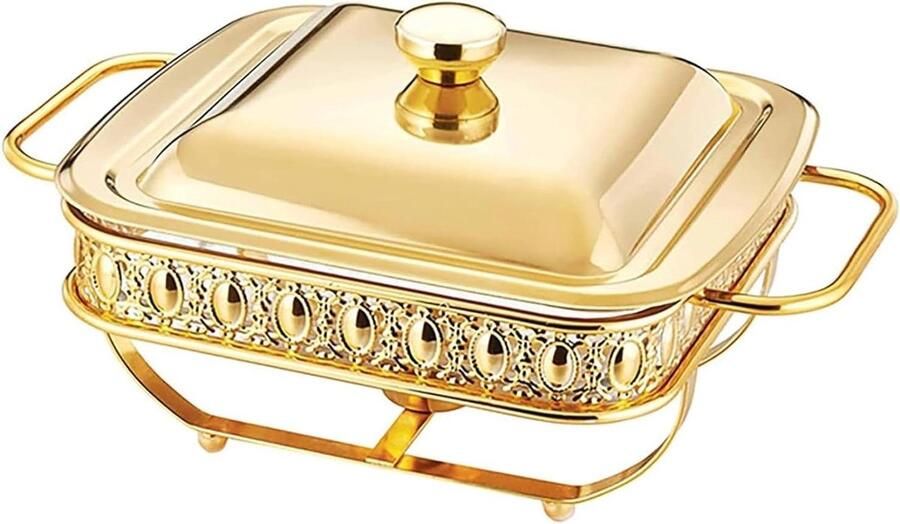 Chafing Dish Buffet Set Warmhoudbak Gastronorm Buffetten Organiseren Roestvrij Staal Spiegelafwerking 2 Quart Goud