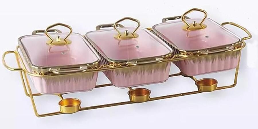 Chafing Dish Buffet Set Warmhoudbakken Voedsel Buffetten Organiseren Gelijkmatige Verwarming 1 Eenheid Zwart