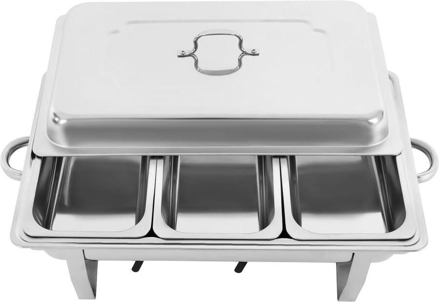 Chafing Dish Buffet Set Warmhoudcontainer Bain Marie Gerechten Warm Houden Energiebesparend Zonder Stroom 9 L Totaal