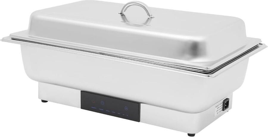 Chafing Dish Buffet Warmer Elektrisch Eten Warm Houden Intelligente Temperatuurregeling 9 Liter Zilver