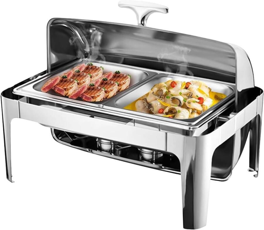 Chafing Dish Buffetset roestvrij staal 9 liter warmhoudcontainer voedselwarmhoudcontainer rechaud voor catering buffet en feestjes