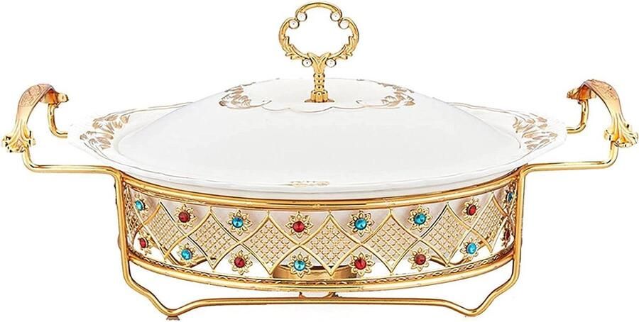 Chafing Dish Set Buffet warmer Buffet organiseren Dubbelzijdige verwarming 337 x 193 x 128 mm A