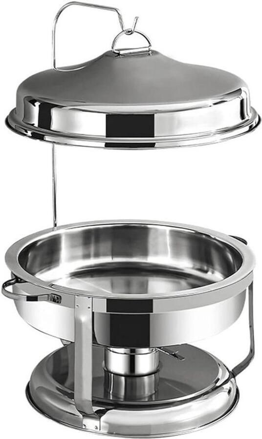 Chafing Dish Set Buffet Warmer Feestelijke Buffetten Spiegelende Afwerking Complete Set Zilverkleurig