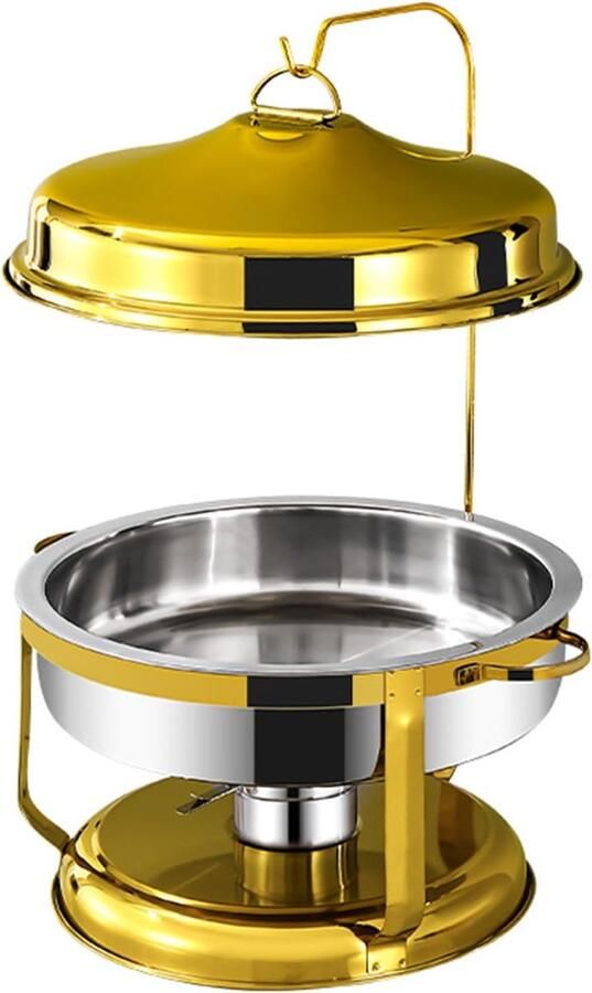 Chafing Dish Set Buffetwarmer Feesten en Catering Verwarmt Gelijkmatig Goud