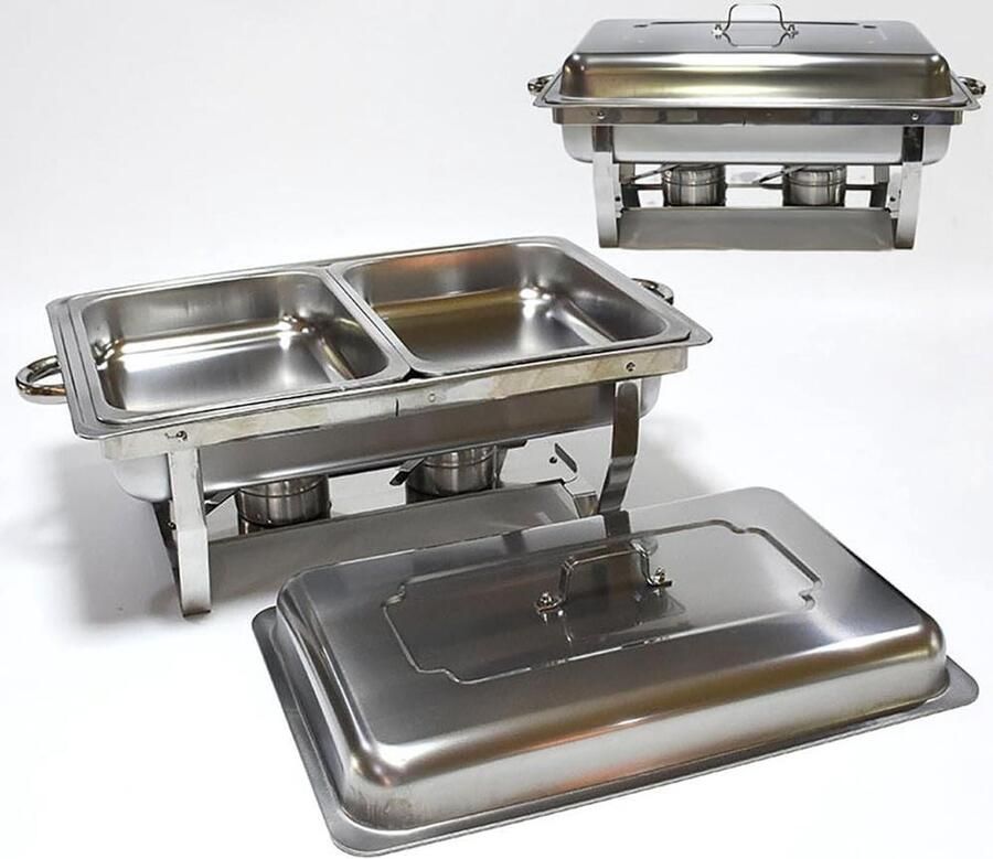 Chafing Dish Set roestvrij staal rechthoekige catering chafer buffet warmers voor bruiloften feesten banketten evenementen 3 stuks