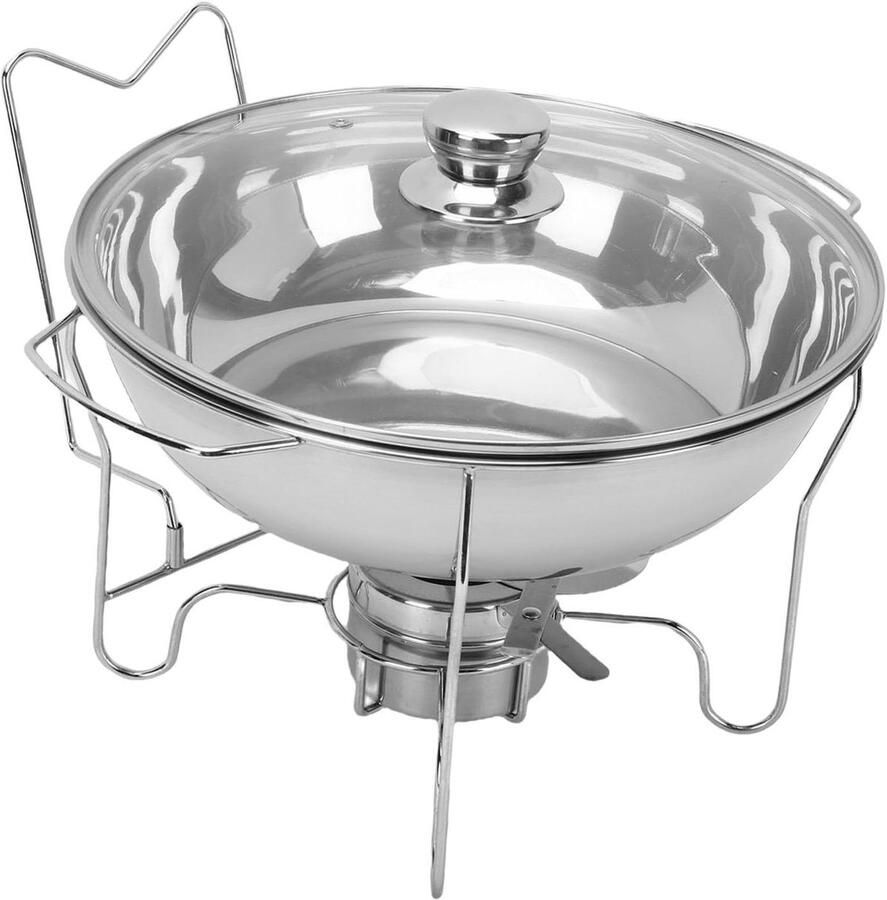 Chafing Dishes Buffet Warmhoudbakken Serveer Eten Warm Houden Roestvrij Staal 6QT Zilver