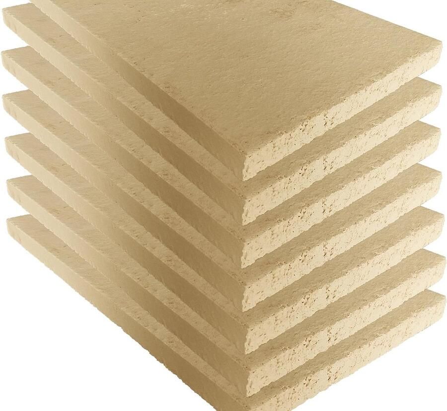 Chamotte Plaat Vuurvaste Steen Oven Reparatie Hittebestendig Materiaal 40 x 20 x 2 cm Grijs
