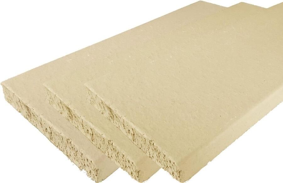 Chamotte Plaat Vuurvaste Steen Oven Reparatie Tot 1200°C 50 x 20 x 3 cm Grijs