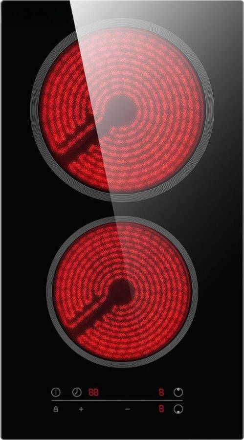 Chef CH30BF Keramische Kookplaat 30 cm 2 Zones Ingebouwde Elektrische Kookplaat Met LED Display Touch Control Energieklasse A
