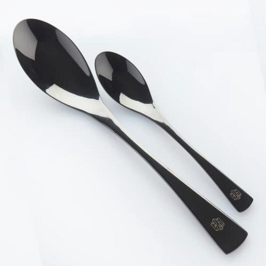 Chef Frank Haasnut Plating Spoons Rocher Spoon Set Black 2 Pieces High Quality Quenel Spoons Culinary Tools Kitchenware Large & Small Rocher Spoon Set Food Styling