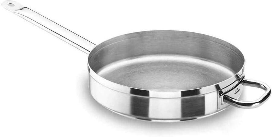 Chef Pan Sauteuse Pan Gelijkmatig Koken Thermodifuser Bodem 24 cm Zilver