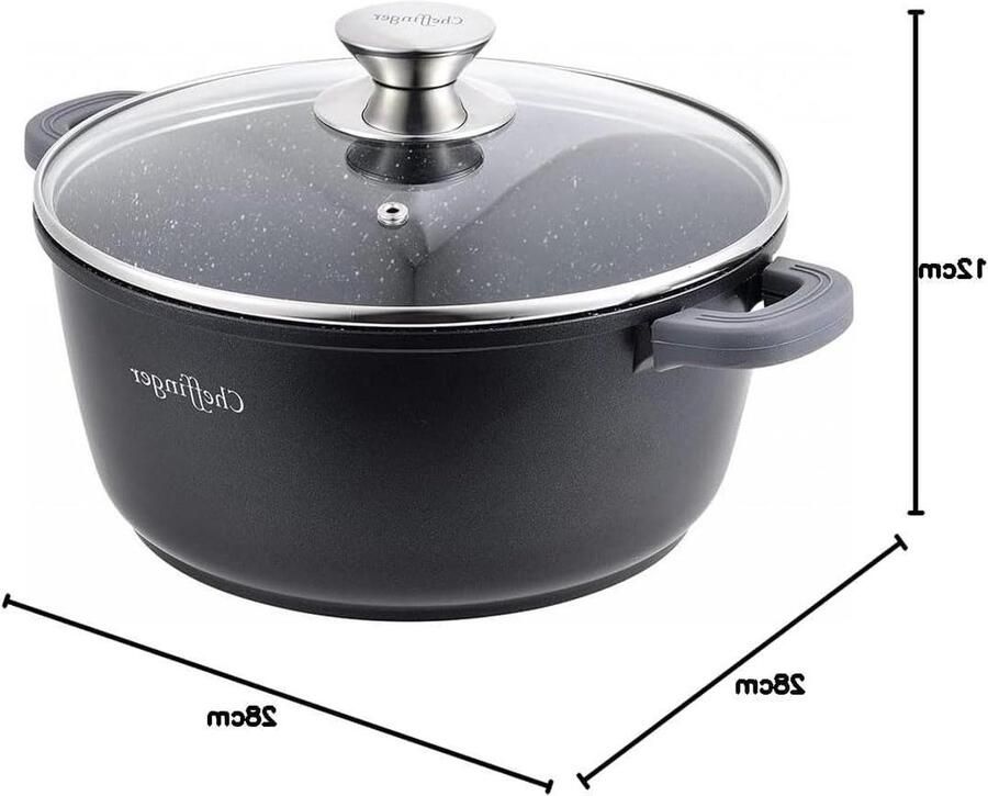 Cheffinger Kookpan Ø 28 gegoten aluminium inductie Ø28cm soeppan pan