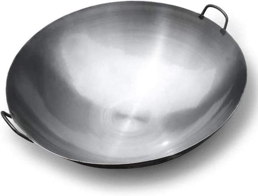 Chinese Wok Roerbakpan Gietijzer Gezond Koken Traditioneel Gesmeed 36cm Zwart