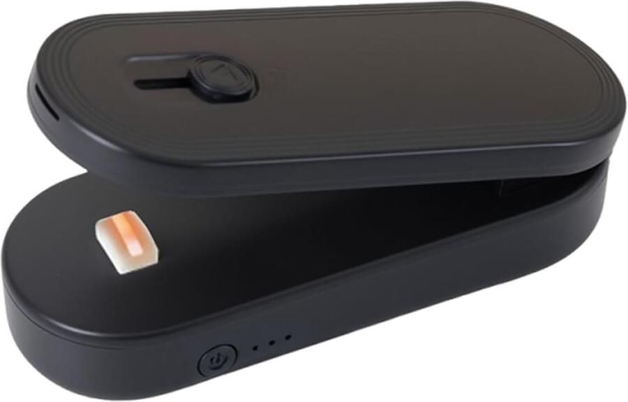 Chipszak Sluitapparaat Mini Zakafsluiter Voedsel Vers Houden USB Oplaadbaar Compact Ontwerp Zwart