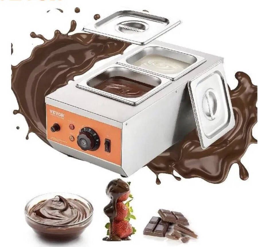 Chocolade fondue Chocolade verwarmen -Chocolade smelter Smeltpan 2 bakken