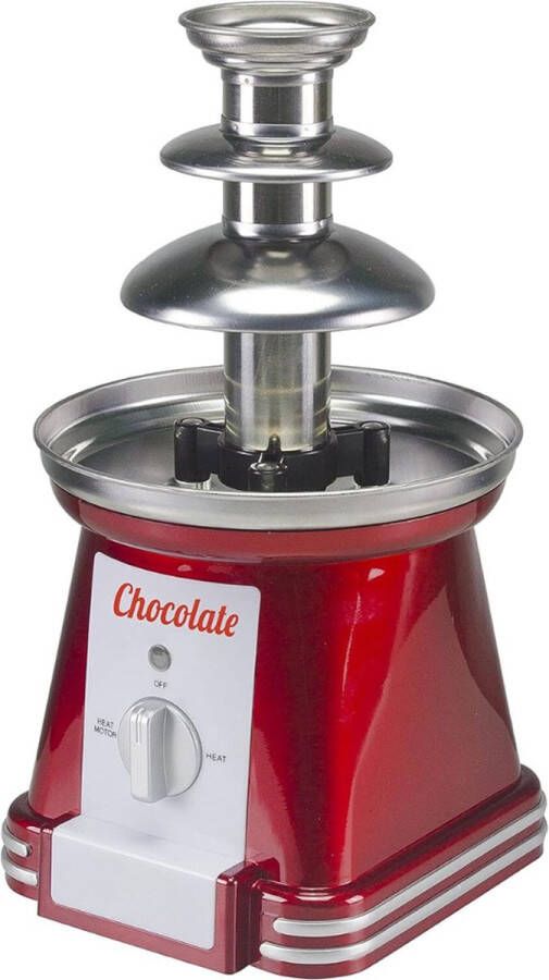 Chocoladefontein Chocolade Fontein Met 400 g Capaciteit – 3 Laags Chocoladefondue Chocolade Druppels Voor Fruit En Gebak – Retro Design