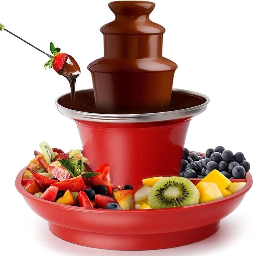 Chocoladefontein Roestvrij Staal 3 Etages Met Fruitbord Voor Feesten en Verjaardagen