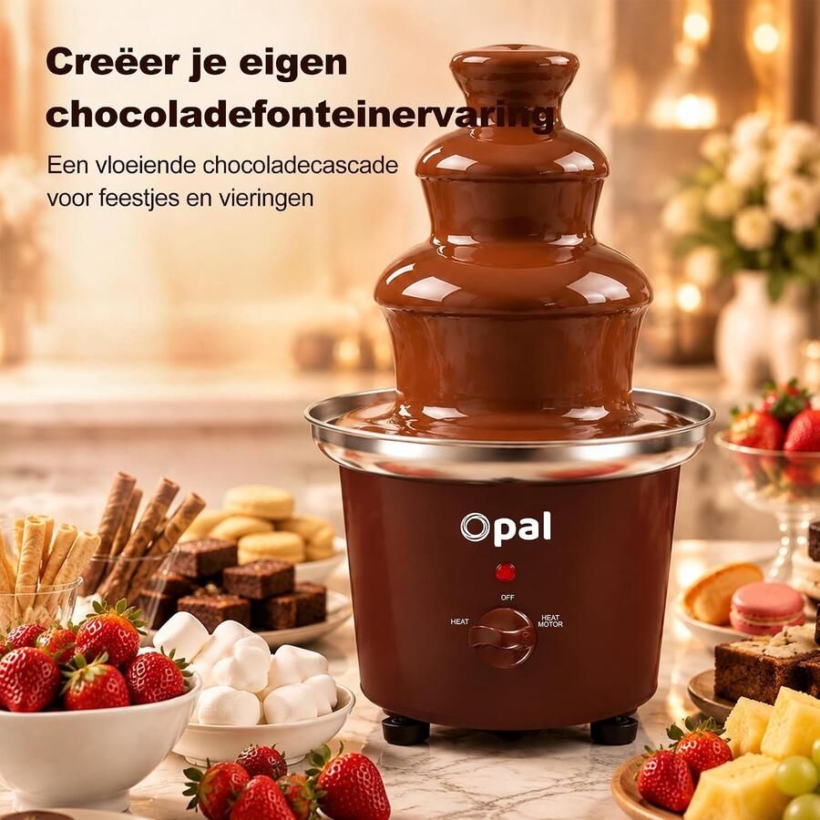Chocoladefontein Roestvrijstaal OCF11 Elektrische 3-Tier Machine met Verwarmde Kom Voor Feestjes en Brunch
