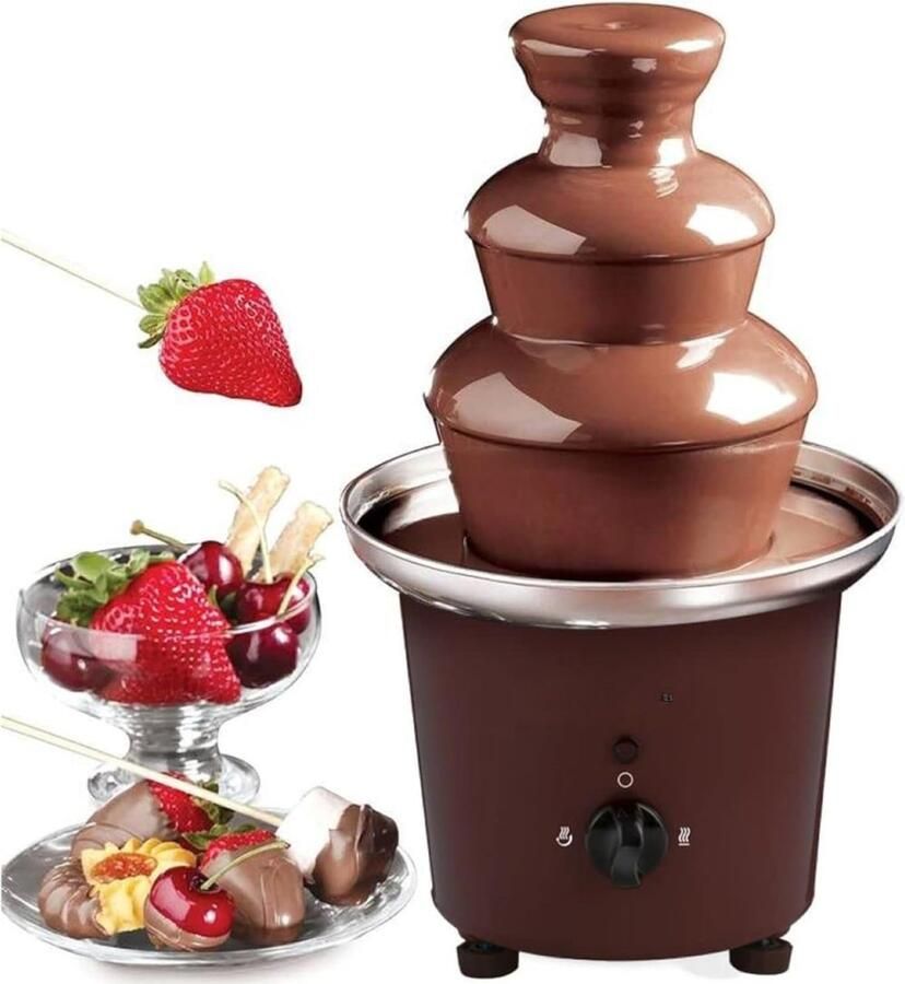Chocoladefontein Roestvrijstalen Fonteinset Elektrische Machine Met 3 Niveaus En Smeltpot 900 Ml 100 W Warme En Vloeibare Chocolade Voor Brunch Feesten Kerst Nieuwjaar En Festivals