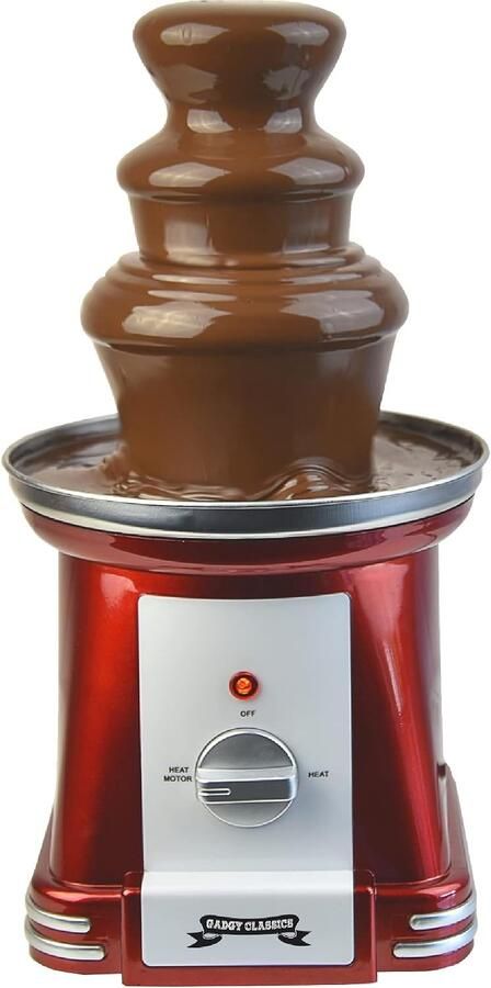 Chocoladefontein Rood 31.5 cm hoog Met Roestvrijstalen Toren Voor Feesten en Verjaardagen