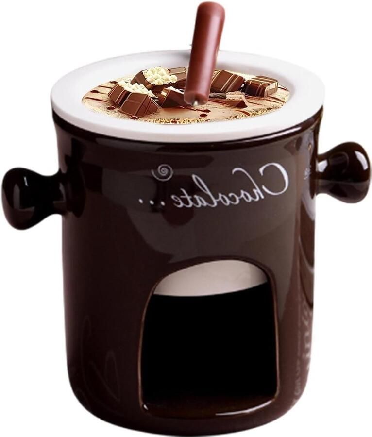 Chocolate Jars Ceramic Jars Ceramic Fondue Pot for Melting Cheese Chocolate Fondue Cups Small Fondue Pan for Picnic Afternoon Tea
