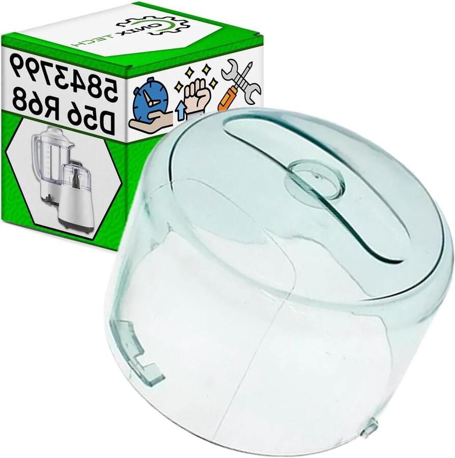 Chopper Deksel Keukenmachine Eten Hakselen Voedselveilig Plastic 15.3 x 15.3 x 11.7 cm Transparant