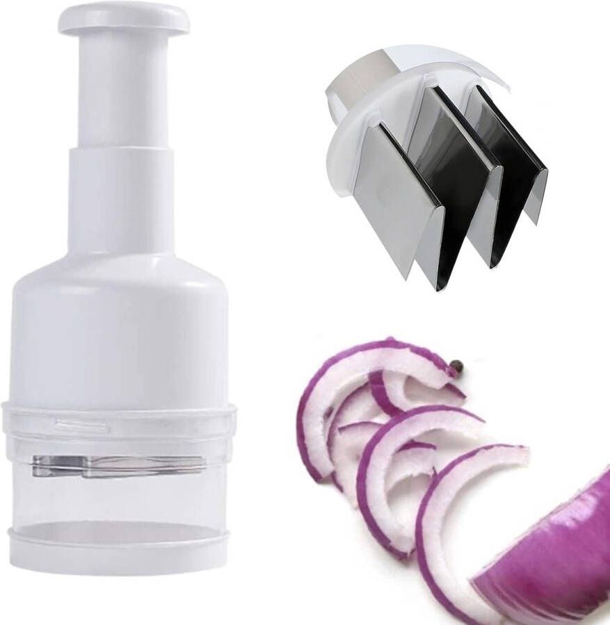 Chopper Keukenchopper Handpers Knoflookmolen Voedselchopper Gebruiksvriendelijk Wit