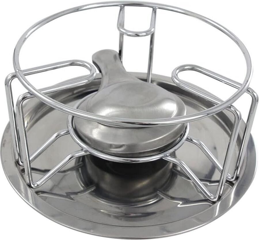 Chromen Rechaud met Brander voor Fondue en Warme Gerechten