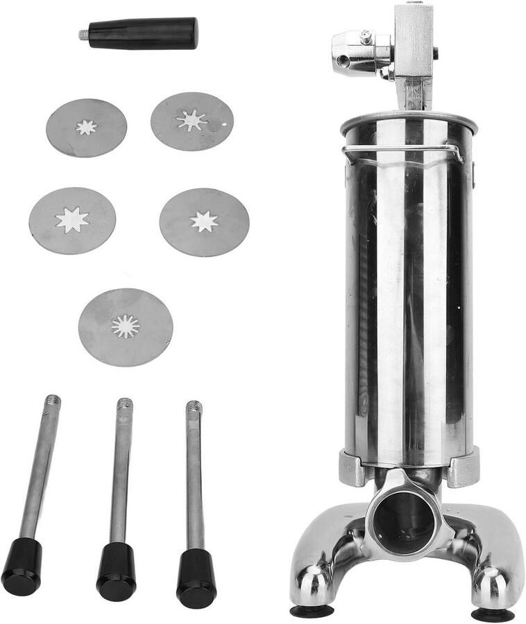 Churro Maker Bakmachine Deeg Zelf Bakken Verticale Roestvrij Staal 3L Capaciteit Zilver