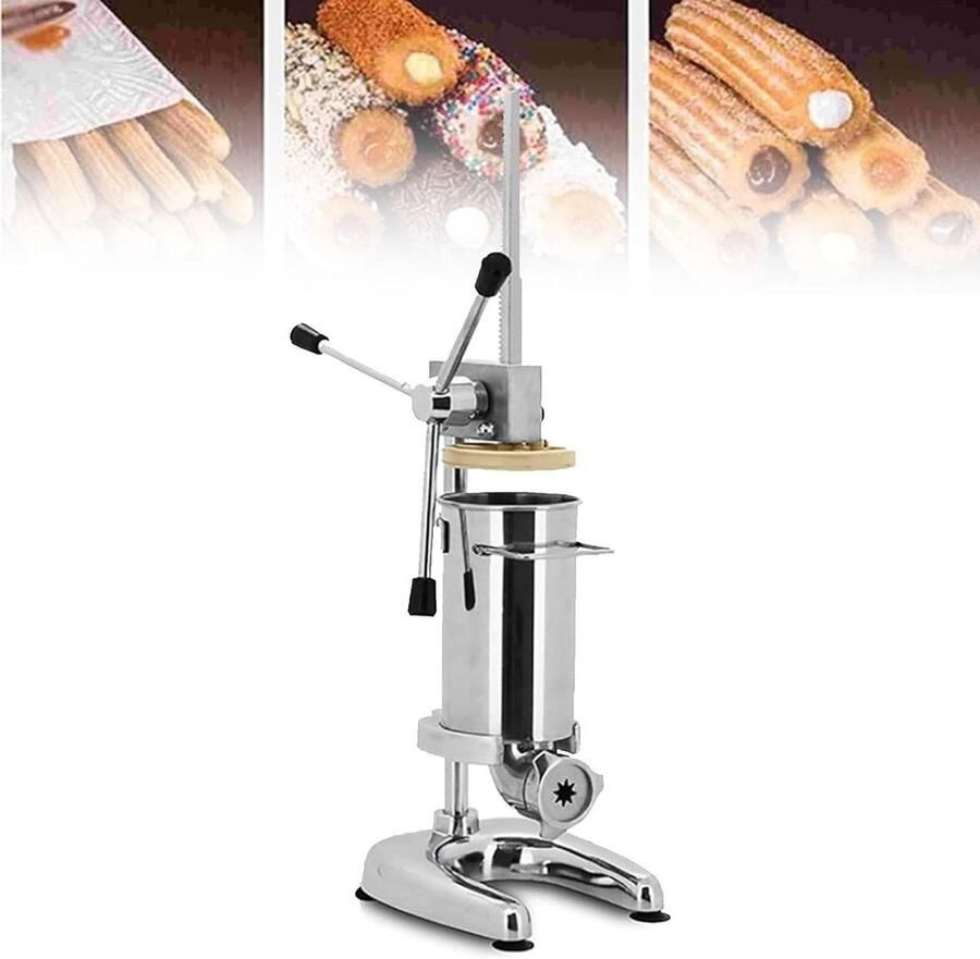 Churro Maker Donut Pers Bakkerij Gebruik 5 Vormen 2L Capaciteit Zilver