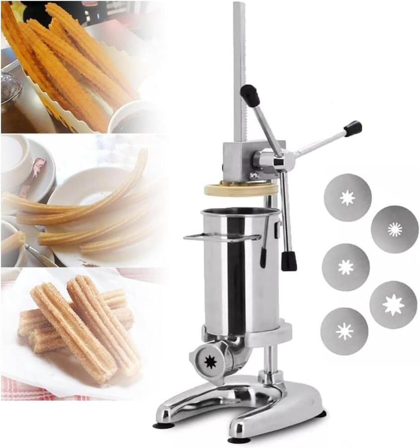 Churro Maker Spaanse Deegmaker Zelf Bakken Grote Capaciteit 3L Roestvrijstaal Zilver