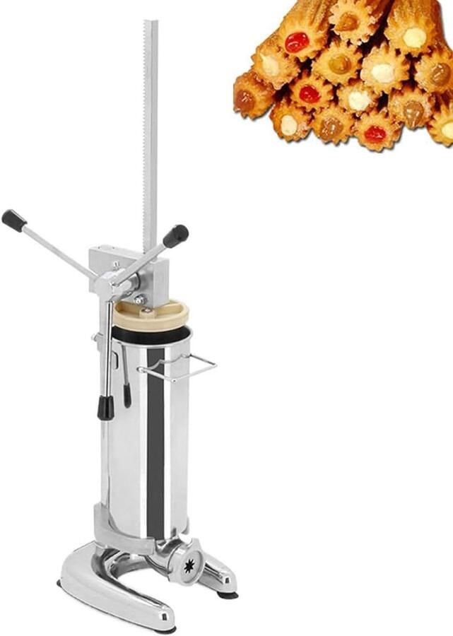 Churros Machine Bakkerij Pers Gebak Vullen Grote Capaciteit 2L 3L Zilver