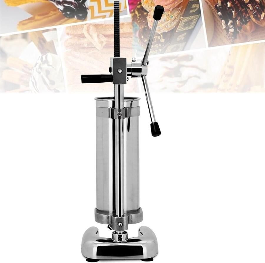 Churros Machine Deeg Dispenser Zelf Bakken Verticale Handmatige Bediening 3 Liter Zilver