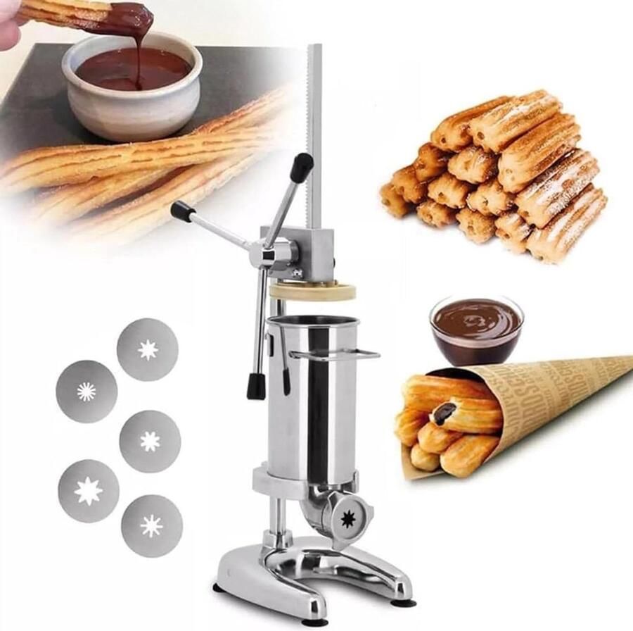 Churros Maker Bakkerij Machine Zelf Bakken Handmatige Bediening 3L Capaciteit Zilverkleurig