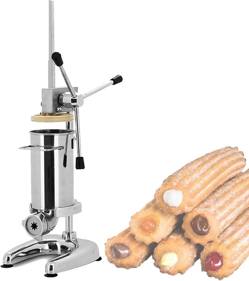 Churros Maker Deeg Pers Gebak Maken 5 Sproeiers 2L 3L Capaciteit Zilver