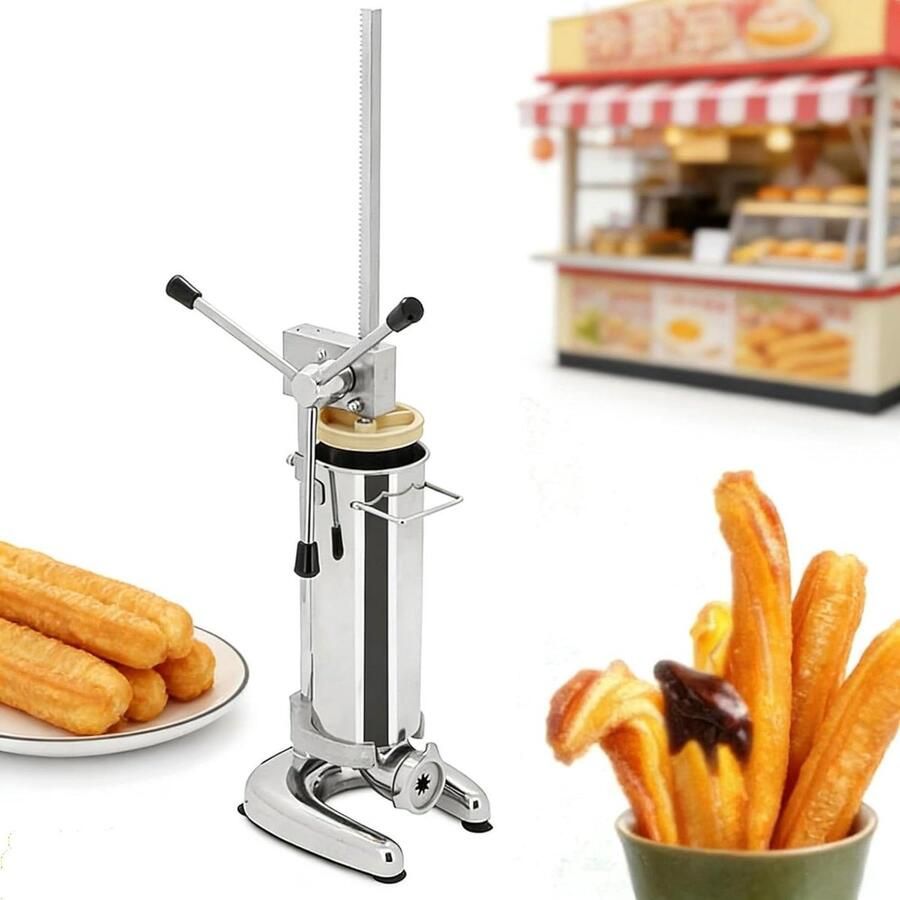 Churros Maker Donut Machine Bakkerij Gebruik Roestvrij Staal 3L Capaciteit Zilverkleurig
