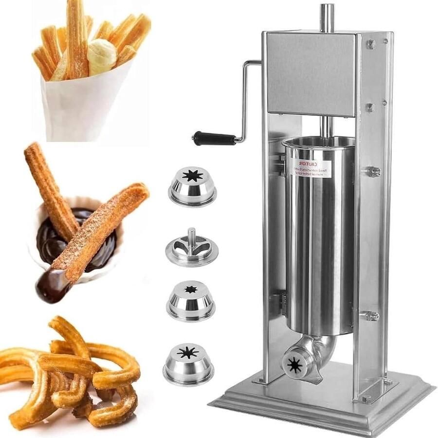 Churros Maker Donut Machine Gebak Vullen Roestvrij Staal 5L of 7L Zilver