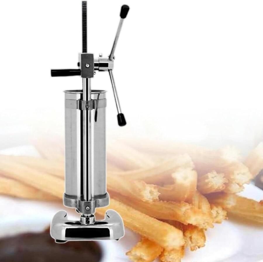 Churros Maker Spaanse Donut Machine Zelf Bakken 3 Liter Capaciteit 5 Mallen Zilverkleurig