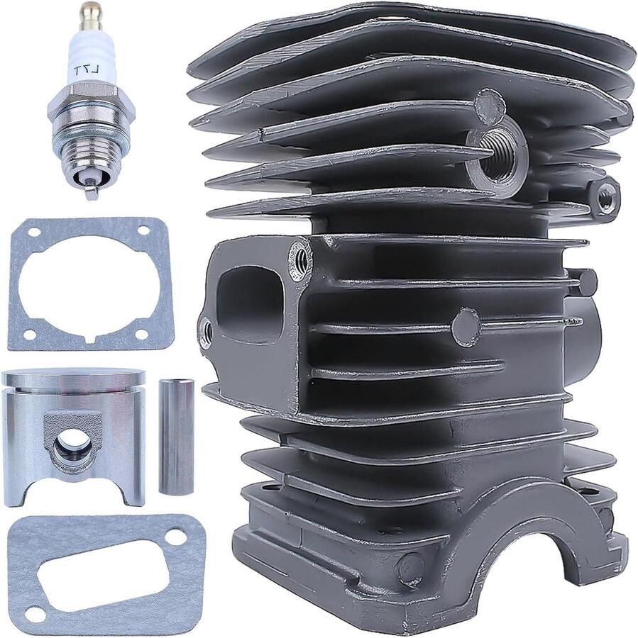 Cilinder Piston Kit Vervangingsonderdelen Kettingzaag Onderhoud Tuinmachines Nikasil Coating 40 mm Zilverkleurig