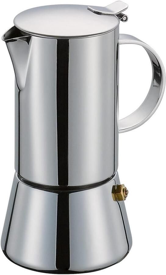 Cilio AIDA Espressomachine voor 4 kopjes roestvrij staal gepolijst geschikt voor alle warmtebronnen ook inductie diameter 9 cm hoogte: 17 5 cm Italiaans koffiezetapparaat Cafetera